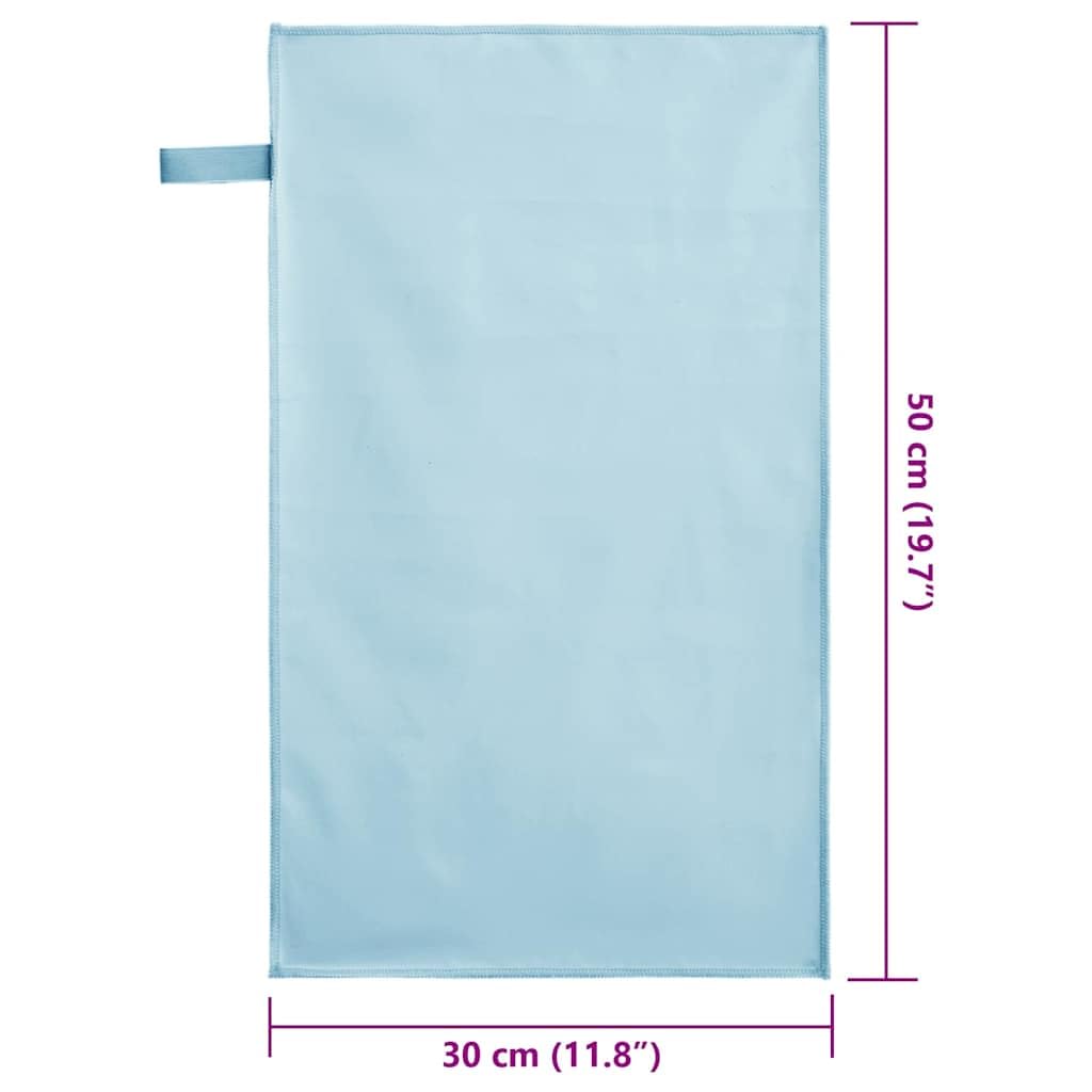 Sporthandtücher 2 Stück Blau 50 x 30 cm aus Polyester und Polyamid, schnelltrocknend, saugstark, weich, ideal für Fitnessstudio, Sauna, Schwimmbad und Wellness