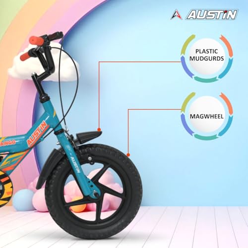 Image of Austin Tango Kids Bike - Comfort & Convenience with Side Support Backrest and Chain Cover (14T Road Cycle)