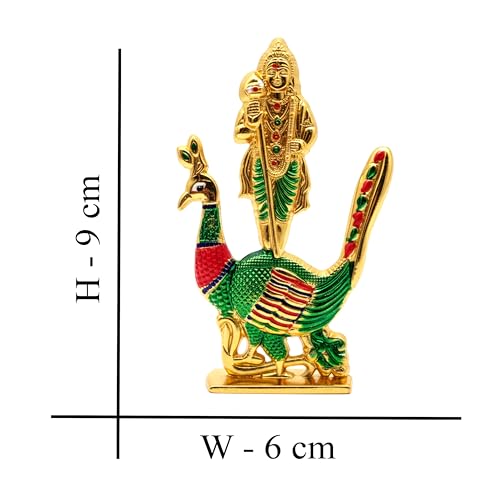Image of Steel Murugan Vel Statue (8 cm) | Divine Lord Karthikeya Spear for Car Dashboard & Pooja Room Decor | Durable Red Vel Idol for Altar & Spiritual Gifting (Multi)