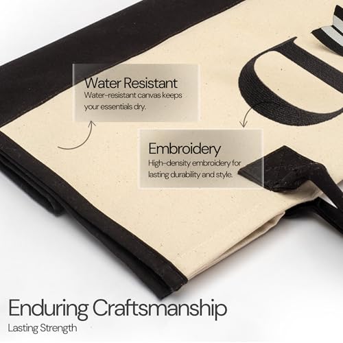 Image of Salt Earth Canvas Tote Bag for Women, Personalized Initial Monogram Tote, Beach Grocery Utility Tote for Travel & Work