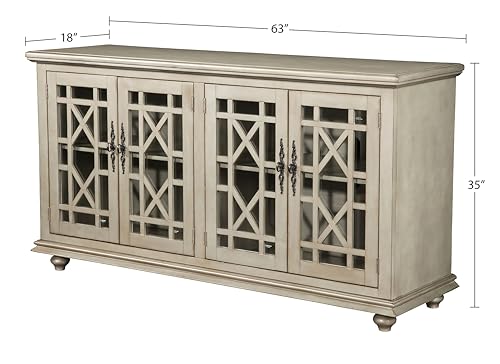 Image of Martin Svensson Home Elegant 63 inch Wood Entertainment Center, Antique Silver