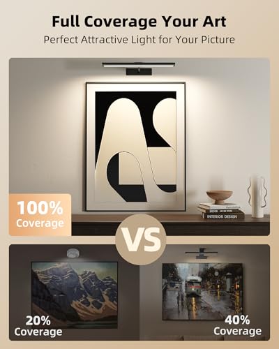 image for EZVALO Picture Light for Wall, 4800mAh Rechargeable Wireless Remote Ba