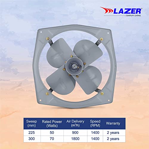 Image of Lazer Xenon 225mm Domestic Exhaust Fan (Grey)