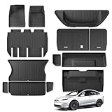 SMABEE 13Pcs Floor Mats Set for 2024 2025 2026 Tesla Model X 5 Seater (Not fit 6/7 Seater) All Weather Floor Liner Back Seat Cargo Liner Front Rear Trunk Backseat TPE Car Mats Interior Accessories