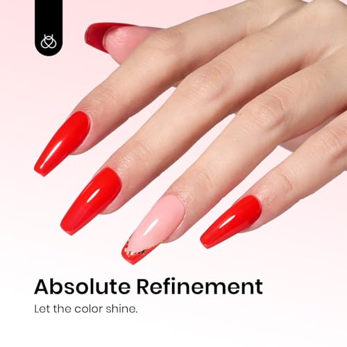 Image of Beetles Red Gel Nail Polish - 15ML /0.51Fl Oz., Classic Bright Heatwave Red Gel Polish, Color-Matched Bottle, Soak-Off UV LED, Long-Lasting Holiday & Summer Nails Art for DIY Beginners & Salon Pros