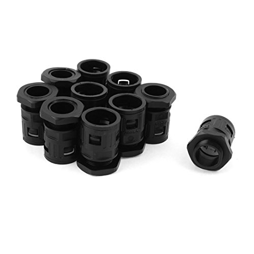 Sourcingmap AD25 Corrugated Conduit 25mm Quick Connector Pipe Fitting 10Pcs, Black