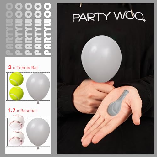 Image of PartyWoo Gray Balloons 50 pcs 5 Inch Small Mini Matte Grey Latex Balloons for Baby Shower Gender Reveal Graduation Woodland Wedding Anniversary Elephant Birthday Party Decorations Gray-Y71
