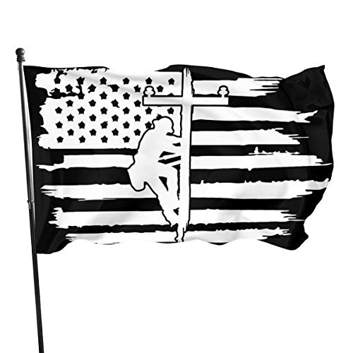 BAIFUMEN Amerikanische Flagge, Lineman Powerline Techniker, lebendige Farben und UV-beständig, Polyester, Gartendekoration, Veranda, leicht, ca. 90 x 150 cm Cover