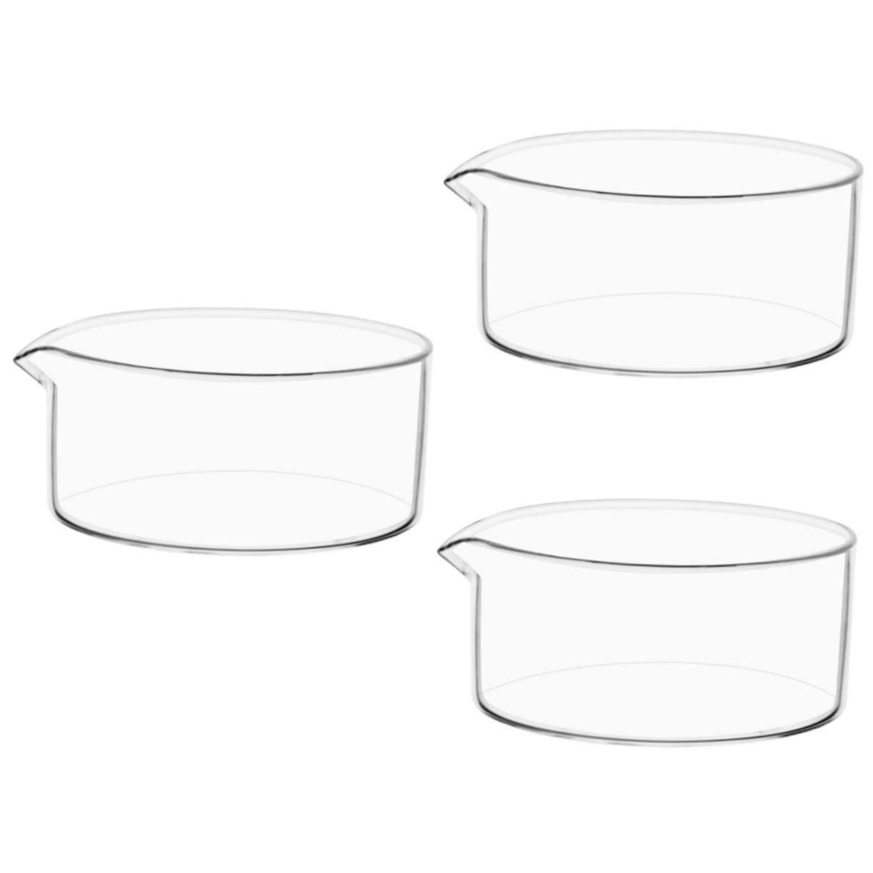 Mobestech 3 Stücke Glas Labor Container Kristallisierende Gericht Auslauf Ätherisches Einfache Lagerung
