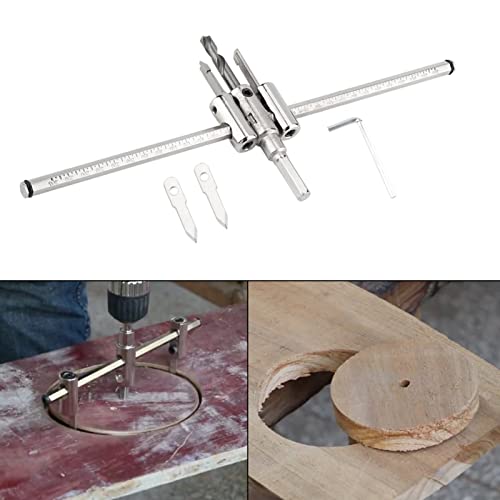 YDuupxe Sierra de Ajustable, Cortador de Agujeros Circulares con Punta de Carburo para Carpintería, Taladro Eléctrico y Taladro de Banco, Ampliamente Utilizado en Tableros de Madera, Tableros de