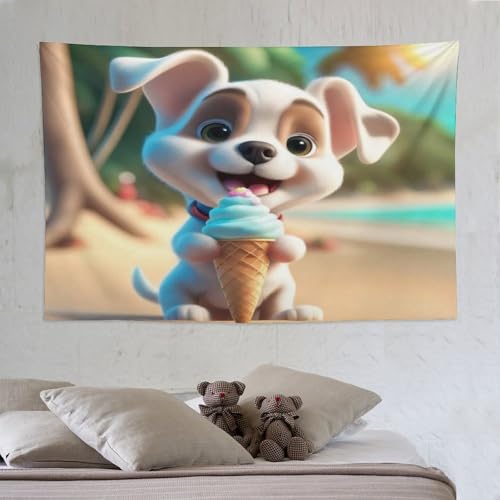 Tenture murale suspendue esthétique et ultra douce en tissu lavable de 150x230cm