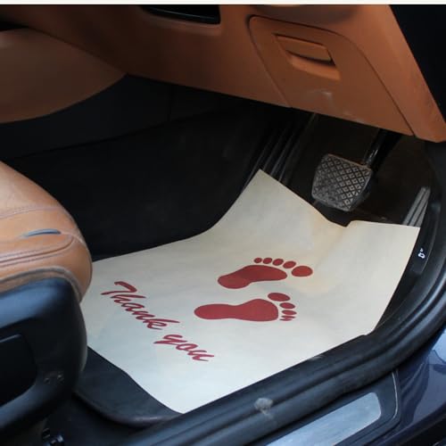 Image of Biowaste Solution Washable Non-Woven Car Foot Mat | Universal Fit for All Cars, SUVs, Buses, and Cabs | Durable, Hygienic, and Stylish - (Ivory, 8 Pcs)