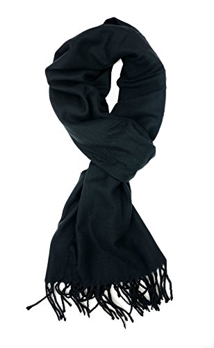 Plum Feathers Rich Solid Colors Cashmere Feel Winter Scarf black