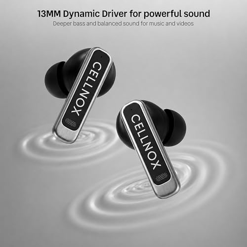 Image of Ear Buds Wireless | Buds with 50H Music Time | 13mm Bass Drivers | ANC Noise Cancellation with 35DB | Fast Charger Type C Support | Light Weight & Portable | Bluetooth V6.0 | Black | Zen Z3