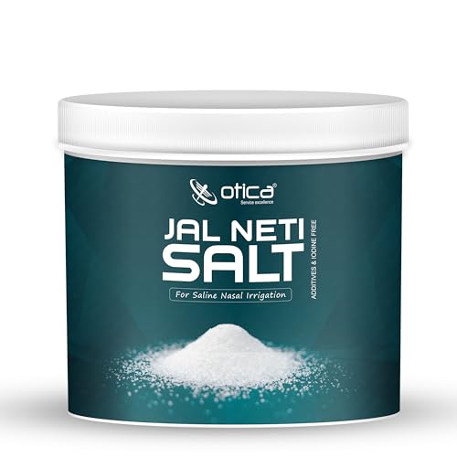 Image of OTICA Jal Neti Pots salt 385g with Spoon | Pharmaceutical Grade Non-Iodized Salt for Neti Pot & Sinus Rinse | Pure & Additive-Free Ayurvedic Nasal Cleansing | Made in India (pack of 1)