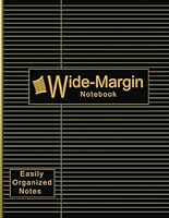 Wide Margin Notebook: Narrow Line Spacing with 2 columns, Basic Black with Glittery gold for students and professionals, for home and on the go B09HFSD73F Book Cover