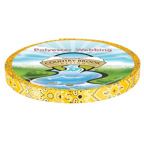 Country Brook Design - Yellow Bandana Photo Quality Polyester (1/2 Inch, 20 Yards)