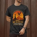 One Does Not Simply Walk Movie Shirt for Fan - Fun Run Earth Map Graphic Tshirt Women - Rings Christmas Shirts for Men - Xmas Tee for Rule Them All - Adventure Classic Movie T Shirt Men (Black-2XL)