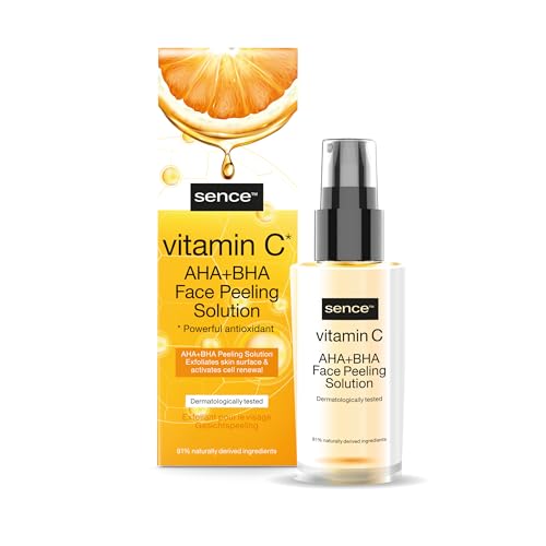 Sence Vitamina C Peeling Spray per il viso, Vegan Beauty Skincare Siero con acido citrico, Pantenolo, AHA e BHA, cosmetici per la pulizia del viso per donne e uomini (1 x 30 ml)
