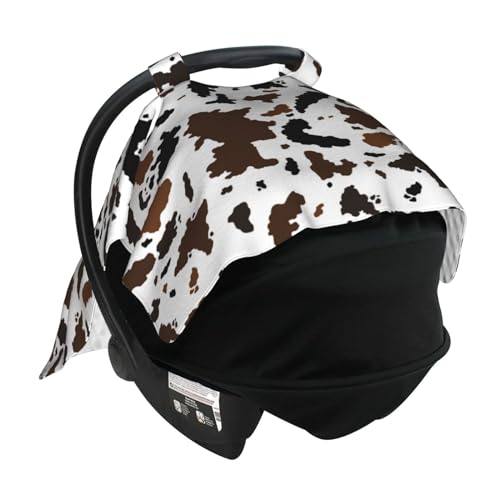 Image of Cow Car Seat Covers for Babies Carseat Canopy Cover Nursing Cover for Boys Girls Baby