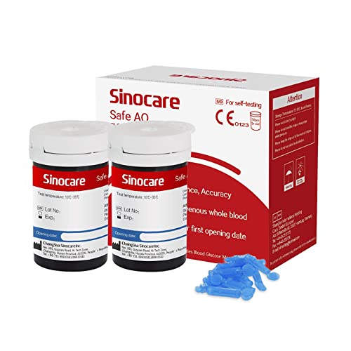 sinocare Blood Glucose Test Strips x 50 & Lancing Devices x 50, D...