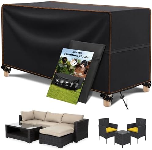 MUPAS Abdeckung Gartenmöbel Winterfest,420D Oxford 200x160x74cm | Wasserdichte abdeckplane für loungemöbel, terrassenmöbel, sitzgruppe,stühle und möbelsets,atmungsaktiv,winddicht