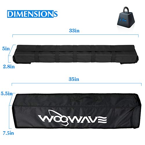 Woowave Kayak Roof Rack Pads Universal Car Roof Rack Soft Premium Surf Crossbars Cross Bars For Surfboard Sup Paddleboard With 2 Waterproof Tie Down Straps And Portable Storage Bag, 33In Long (Pair) #TOP2