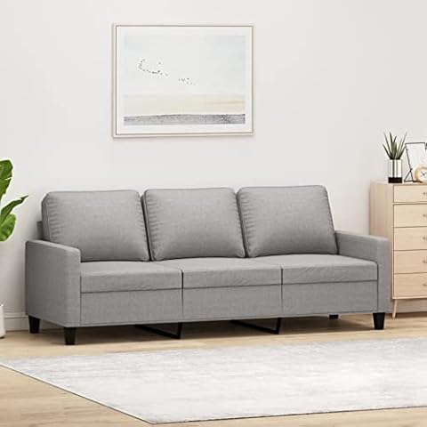 Festnight Sofa 3 Sitzer Couch Sofa 180 cm Breit Stoffsofa Wohnzimmersofa Polstersofa Loungesofa Wohnzimmer Sofas & Couches Schlafzimmer Cover