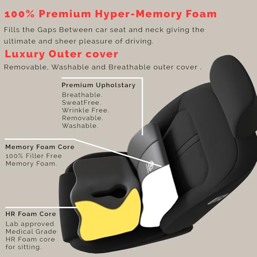 Image of MRRON Car Comfort Combo | Memory Foam Backrest & Wedge Seat Cushion Combo of 2 | Orthopedic Support for Back, Tailbone, Sciatica | Ergonomic Comfort for Car, Office| Posture Correction | Universal Fit