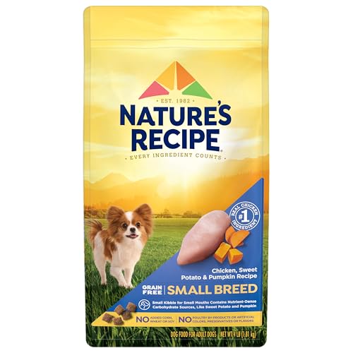 Nature's Recipe Grain Free Small Breed Dry Dog Food, Chicken, Sweet Potato & Pumpkin Recipe, 4 lb....