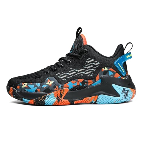 Image of SANEARDE Mens Basketball Shoes High Top Breathable Non Slip Outdoor Sneakers Cushioning Workout Shoes for Fitness