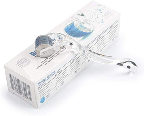 Dermaroller 1.5mm Microagujas Derma Roller 540 Titanio Micro Agujas Rodillo Facial Profesional Microneedling para cuerpo, acné cicatrices, arrugas, estrías Koi Beauty