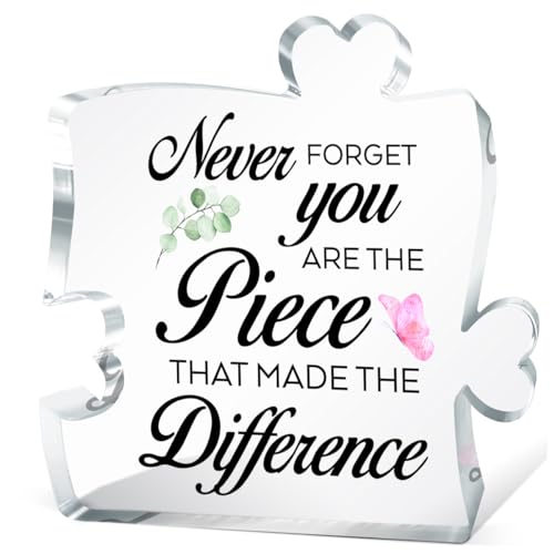 Inspirational Acrylic Puzzle Plaque Gifts for Women,Never Forget You Are The Piece...
