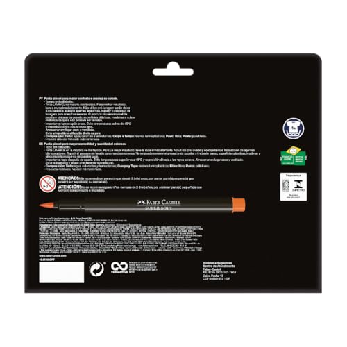 Caneta Ponta Pincel, Lettering, Faber-Castell,Supersoft Brush,15.0720SOFT, 20 cores, Multicor