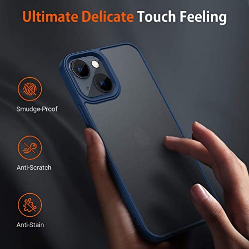 Image of Pikkme Back Cover | Defender Series | Shockproof | Full Camera & Drop Down Protection | Raised Edges | Super Soft-Touch | Bumper Case for iPhone 13 Mini (Blue)