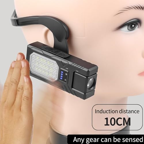 Linterna frontal recargable sobre la oreja con batería de 1200 mAh para camping 7