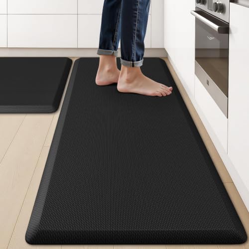 2PCS Kitchen Rugs Anti-Fatigue Kitchen Mat Comfort Standing Mat for Floor