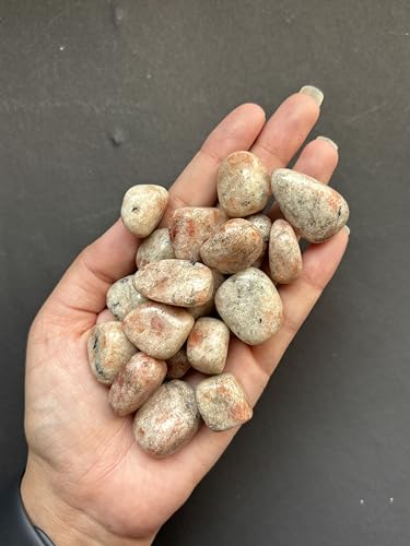 Image of Tumbled Stones, Natural Crystal Healing Stones, Home Office Decor, Aquarium Decorative Pebbles, Vase Fillers (Sunstone, 50)
