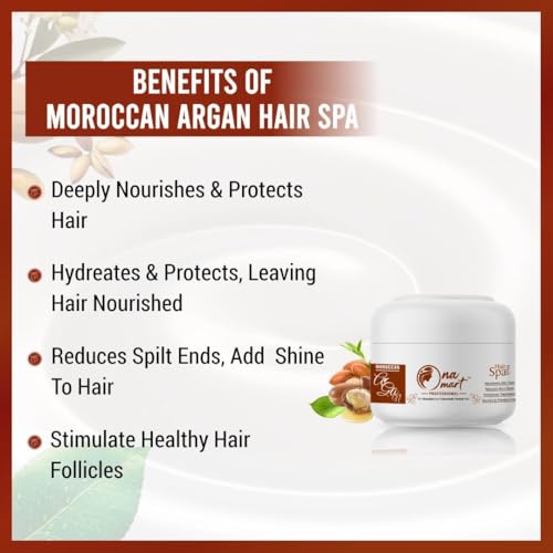 Image of Moroccan Argan Oil Hair Spa Mask 200gm | Deep Conditioning Hair Mask for Dry, Frizzy & Damaged Hair | Sulfate & Paraben Free