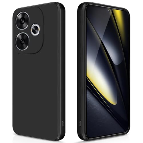 GiiYoon Funda para Xiaomi Poco F6 5G, Case de Silicona Suave de TPU Carcasa Protector de Goma Fexible Prueba Liviano y a Delgado de Golpes Antirrayas para Teléfono (Negro)