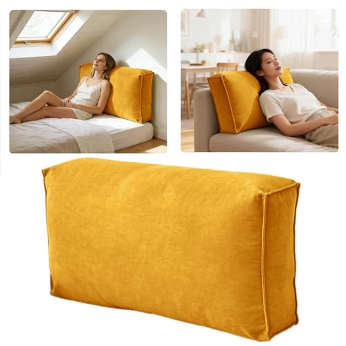 Grand coussin rectangulaire pour canapé et dossier - Coussin décoratif avec housse en velours amovible - Coussin confortable pour lire et soutenir les...
