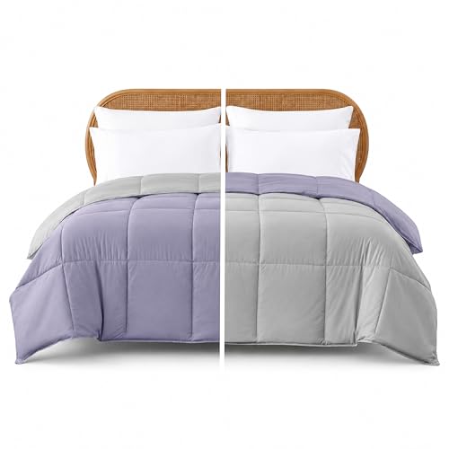 Image of Modern Threads Down Alternative Reversible Comforter Purple /Silver Queen