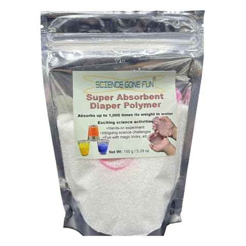 Science Gone Fun 150 Grams Sodium Polyacrylate Superabsorbent Diaper Polymer Cover