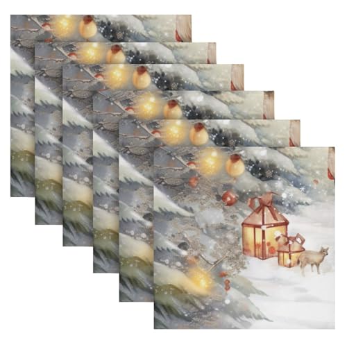 Servilletas de Tela Navidad Ciervo 20x20 Pulgadas Pack 6 miniatura 2