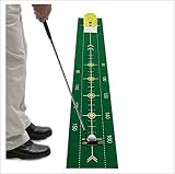 GUTYRE Indoor Golf Putting Green 2.3m, Portable Pliable Putting Mat, Golf Formation Professionnelle Pratique Putter pour l'extérieur Équipement Accueil, Jaune