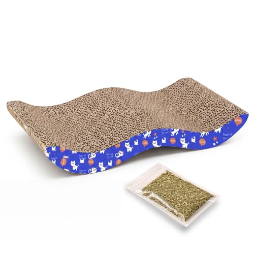 Image of PETS EMPIRE Cat Scratch Pad Cardboard cat scratchers for Indoor Cats Reversible Large Wide Corrugated with Catnip