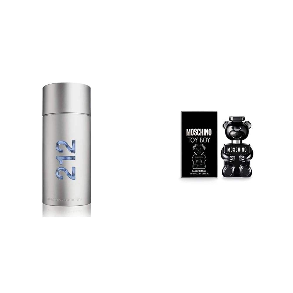 212 By Carolina Herrera For Men. Eau De Toilette Spray, 3.4 Fl. Oz & MOSCHINO Toy Boy Eau De Parfume Spray for Men, 3.4 Ounce