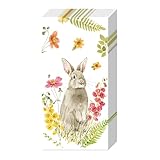 Größe: 21,5 cm x 22 cm Paper+Design Papiertaschentuch Hoppelhase im Frühling 21,5x22cm aus Papier Serviettentechnik Motivtaschentücher