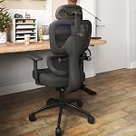 Bureau ergonomique Mesh Président, Bureau d'accueil Président 3D Appuie-tête réglable, 3D Accoudoirs avec support Lombaire réglable, Noir