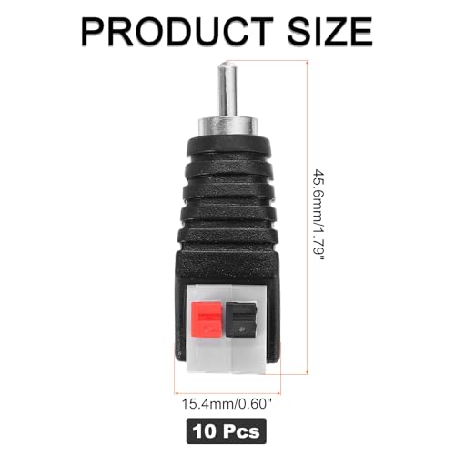 10 adaptadores RCA macho para cable de altavoz miniatura 2